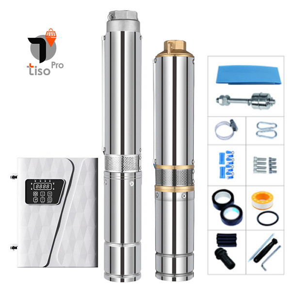 4"AC/DC brushless solar pump with plastic impeller(5.5KW-7.5KW), 2 designs for option, DIFFUL solar pump manufacturers, water pump supplier, solar pump factory